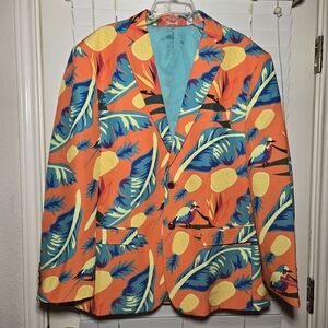 Shinesty blazer sport coat Men 48 Pineapple Fun Cruise Leisure Tropical playboy